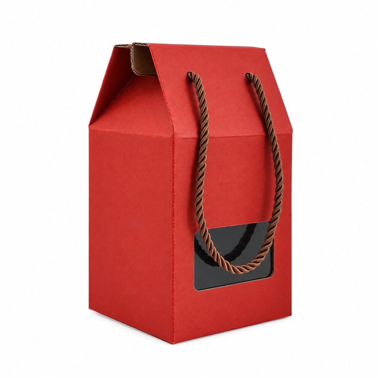 Custom Eco Friendly Kraft Paper Window Box With Handle