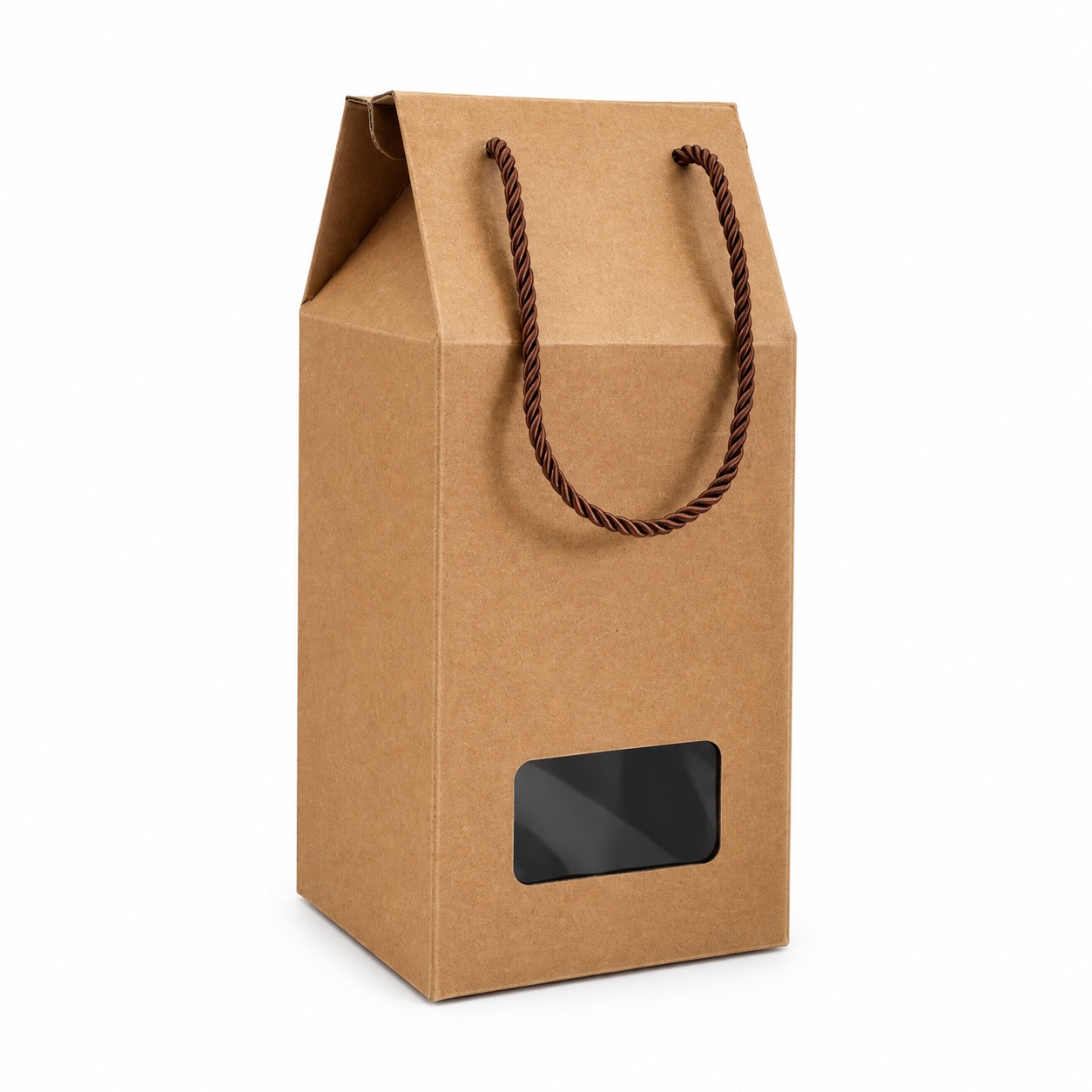 Custom Eco Friendly Kraft Paper Window Box With Handle