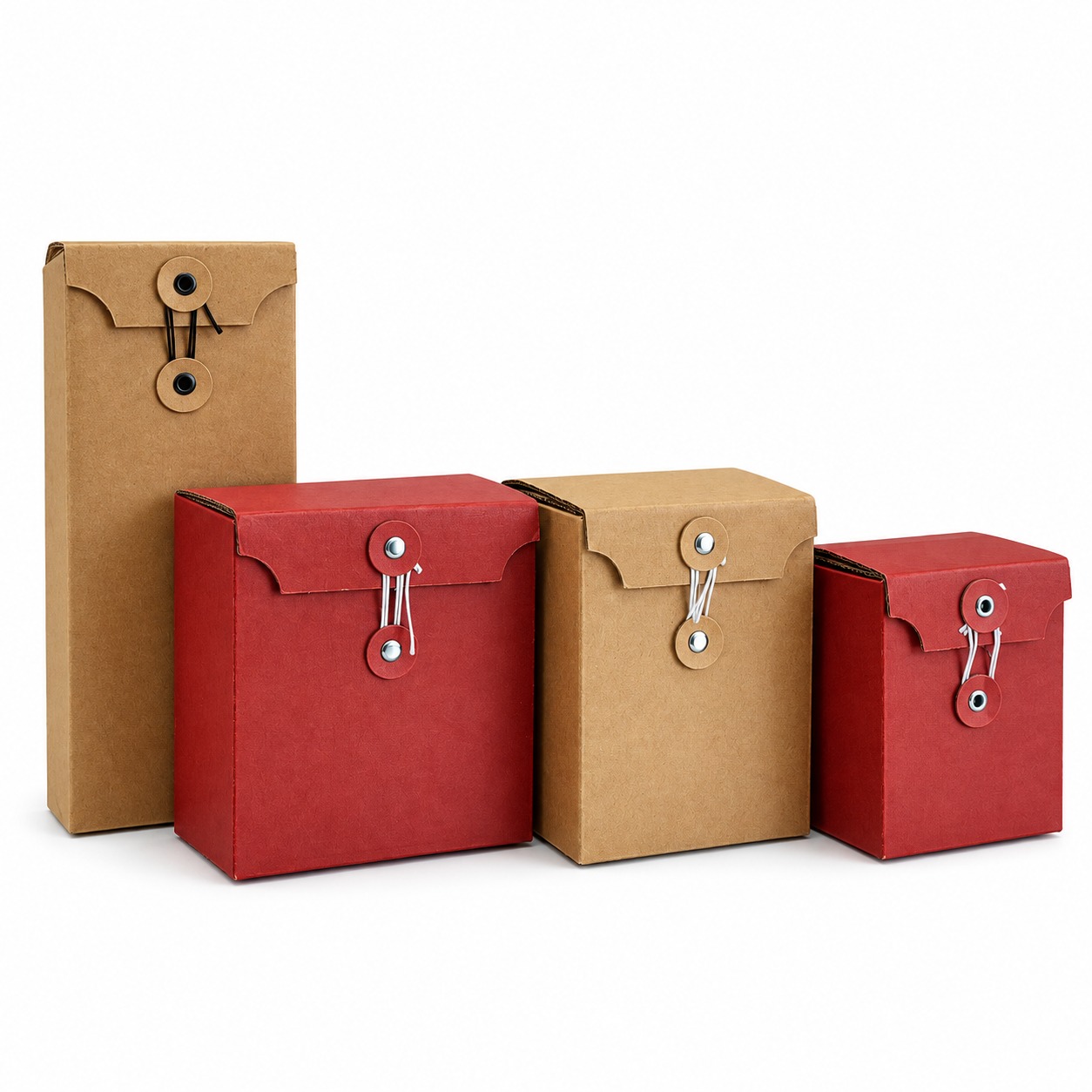 Custom Button Kraft Paper String Tie Box