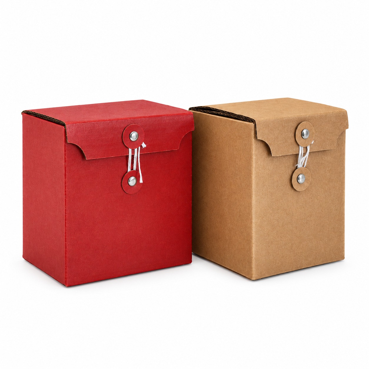 Custom Button Kraft Paper String Tie Box