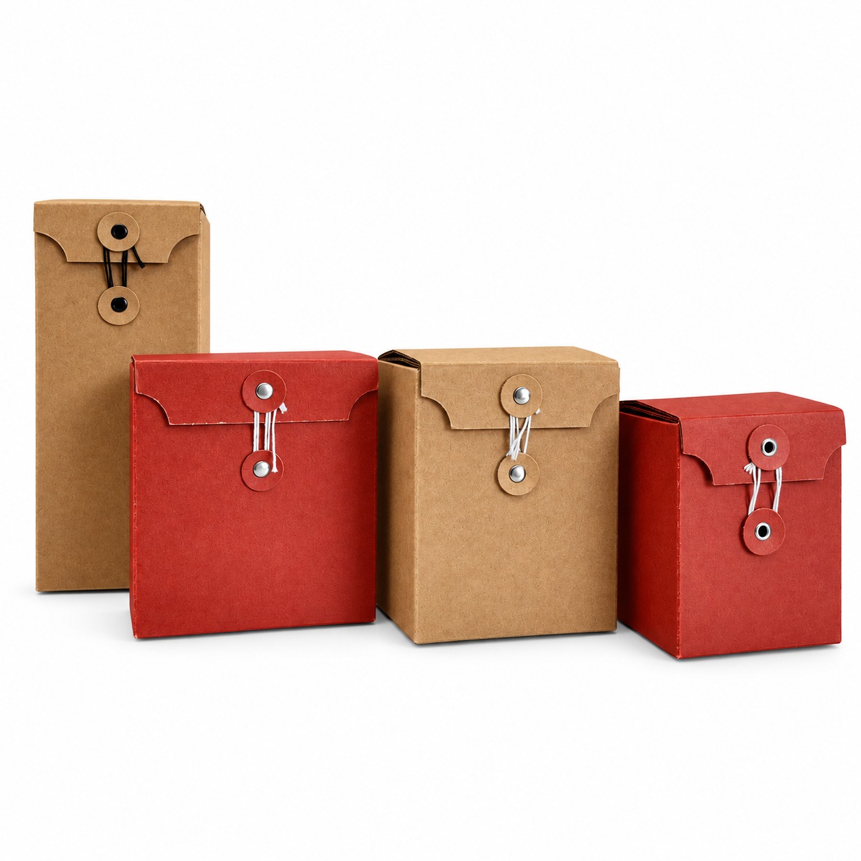 Custom Button Kraft Paper String Tie Box