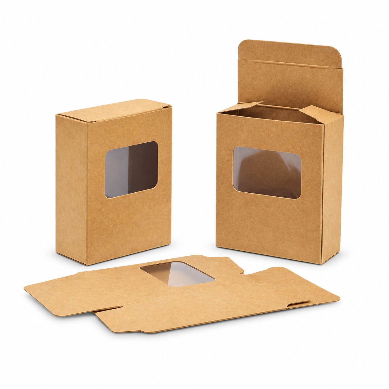 Custom Rectangular Foldable Custom Window Boxes With A Half-Window Design