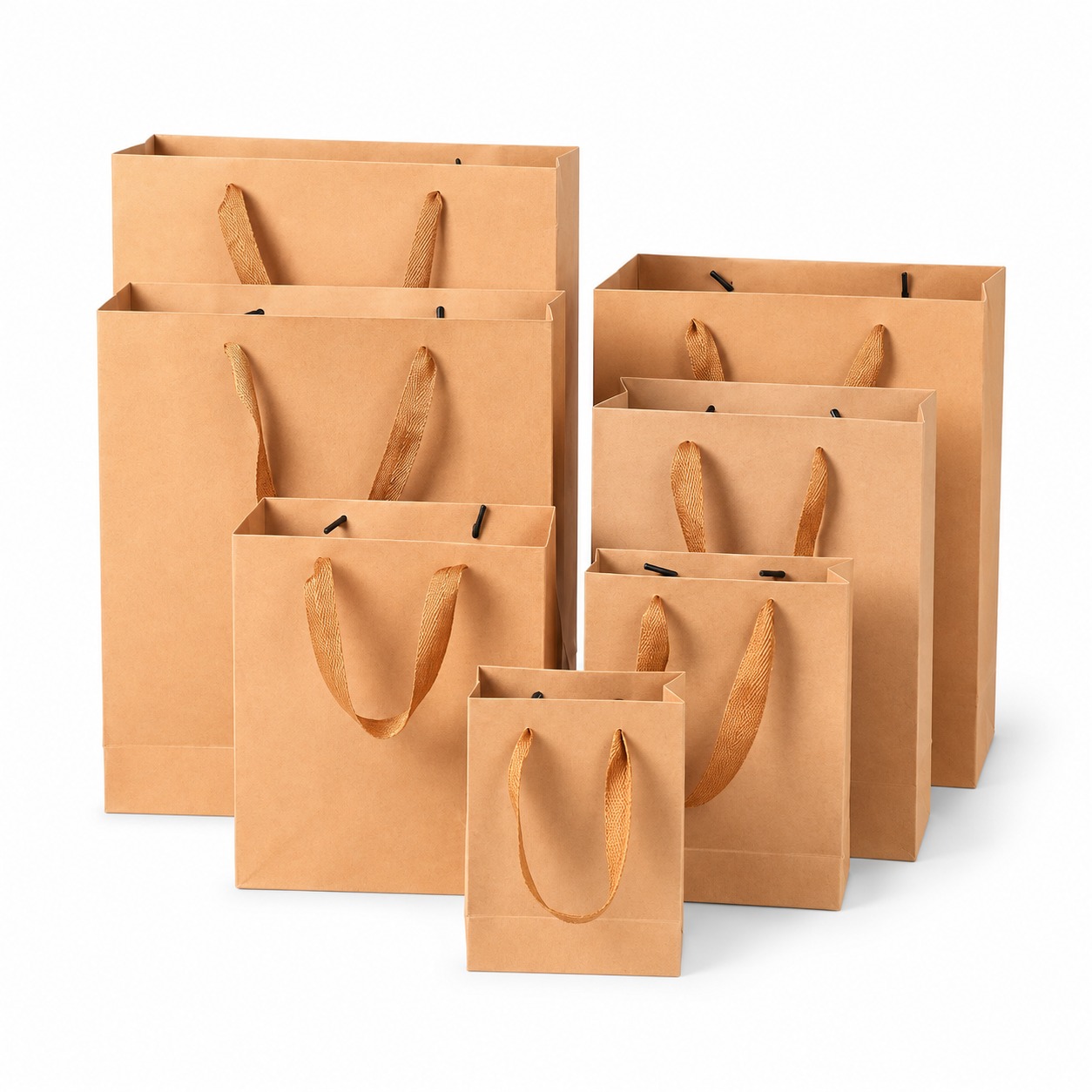 Brown Paper Bag Gift Bags With Elegant Built-in Handles