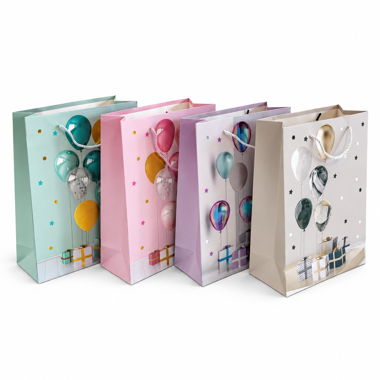 Compact Size Rigid Card Paper Small Paper Bags With Handles