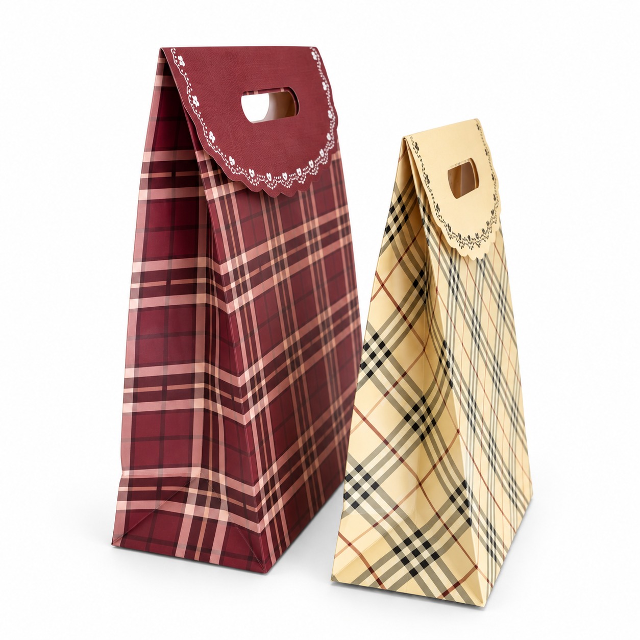 Die-Cut Handle Design Fold Over Gift Bag
