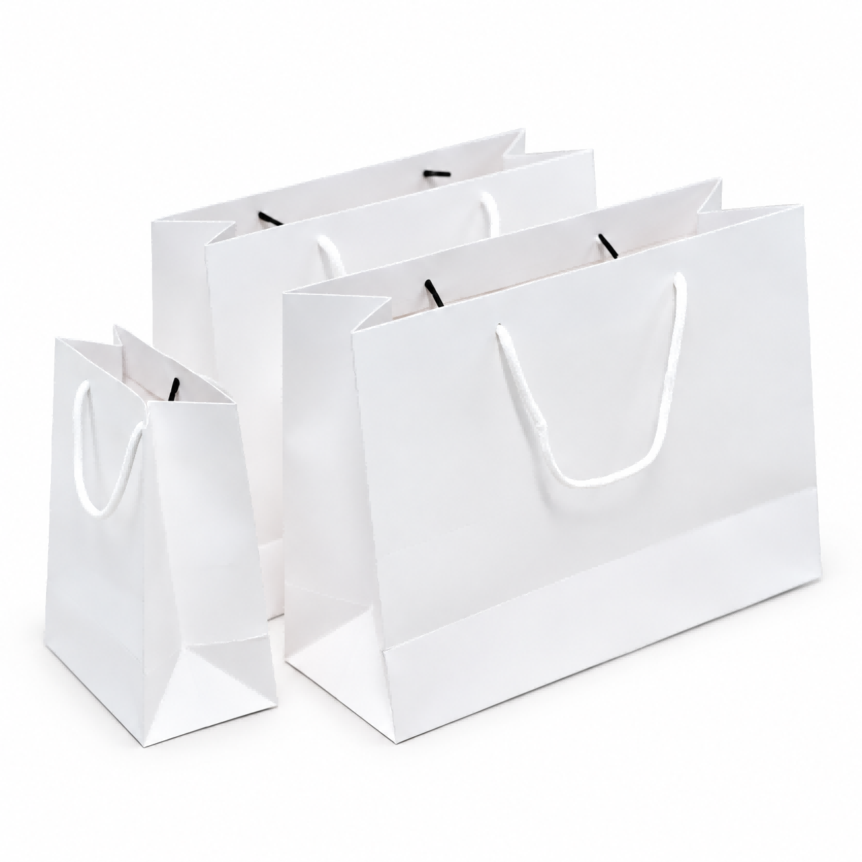 Minimalist White Wholesale Paper Bags With Handles