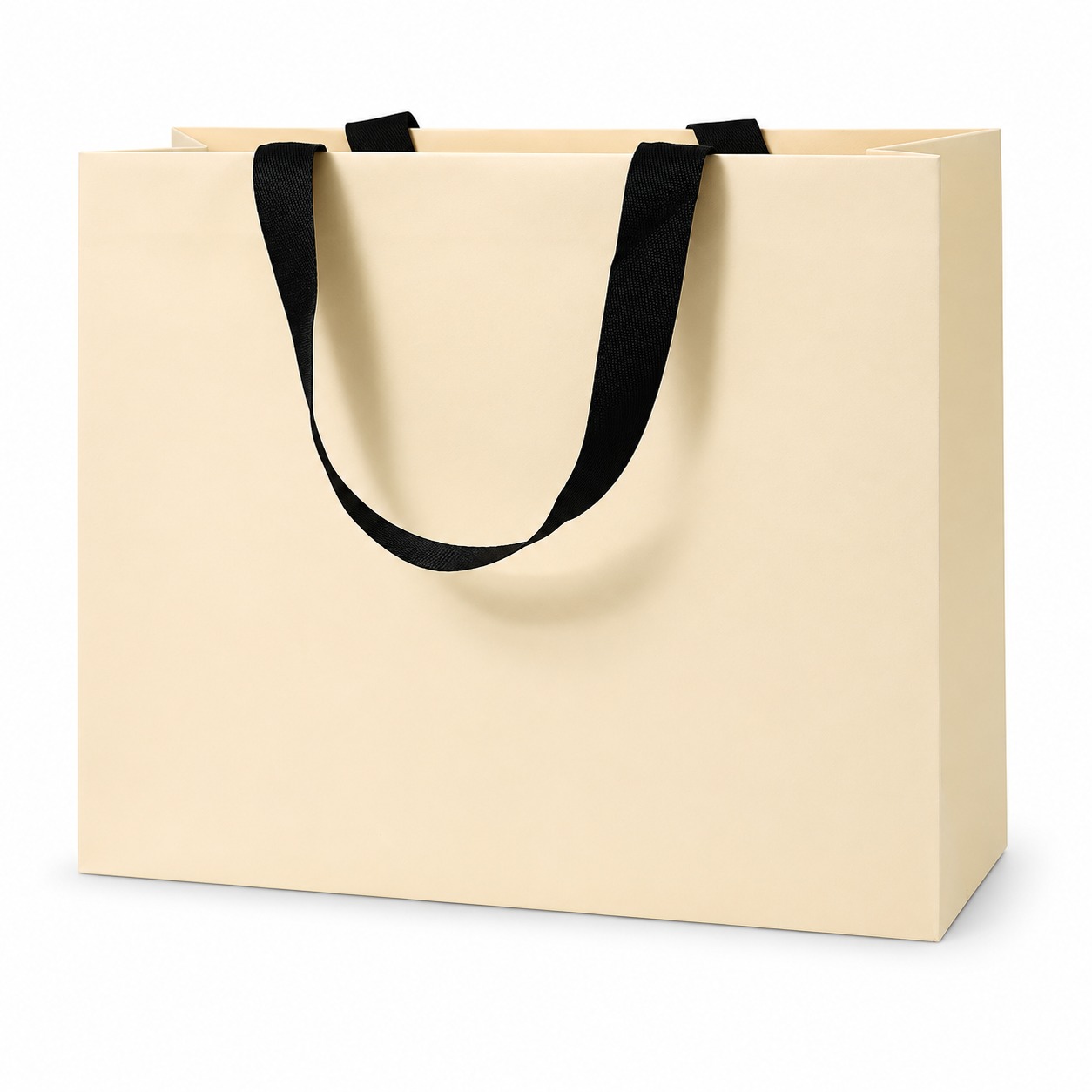 Wide Rectangular Structure Orange Paper Bags With Handles