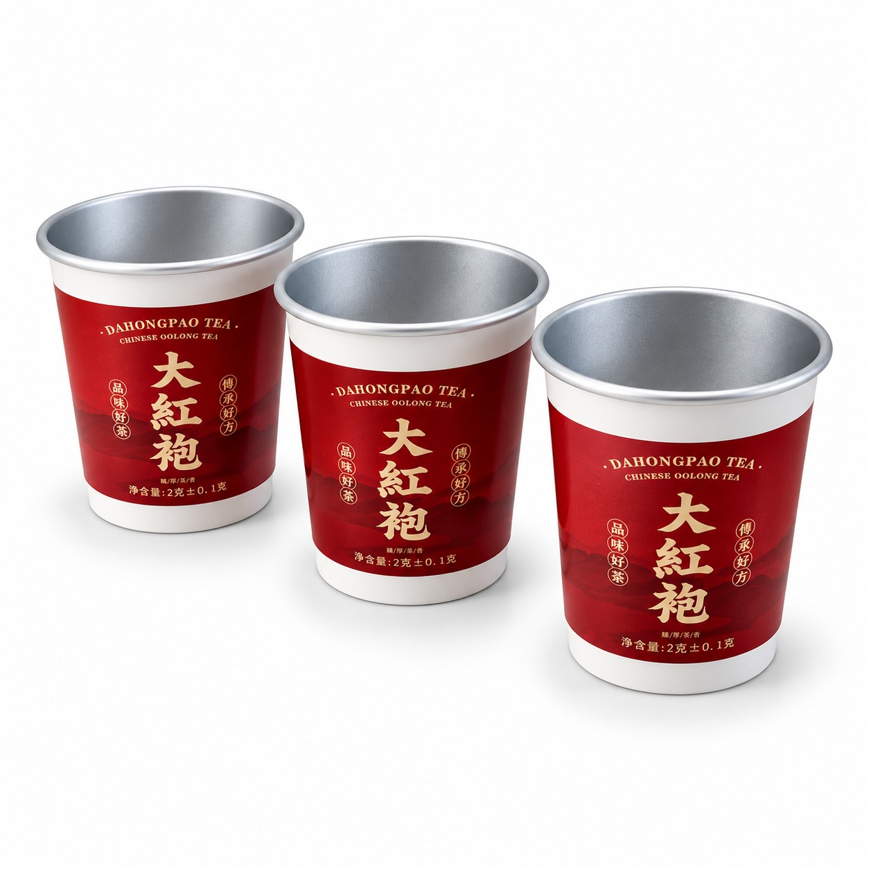 Traditional Premium Da Hong Pao Oolong Tea Red Paper Cups